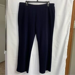 Lauren Ralph Lauren 1X Navy Blue Flare Leg Casual 100% Cotton Pants